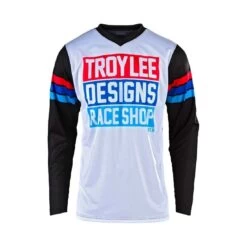 Troy Lee Designs Troy Lee Design Carlsbad Youth - Maglia - White/Black -Attrezzatura Per Moto troy lee design carlsbad youth maglia whiteblack 2
